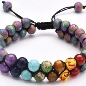 ☀️2/$36☀️Double Multicolour Chakra Bracelet